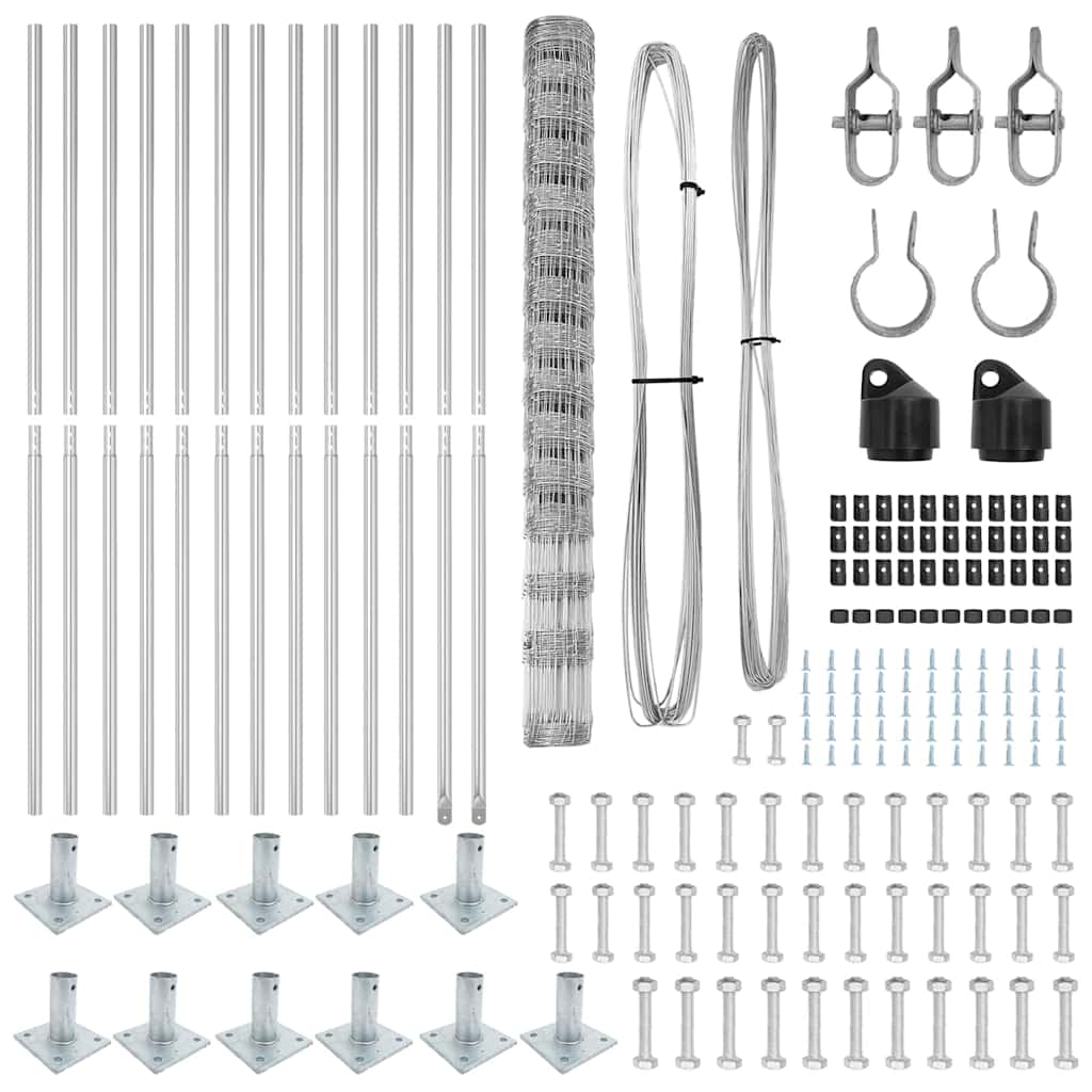 Wildzaun Silber 25 x 1,6 m Verzinkter Stahl